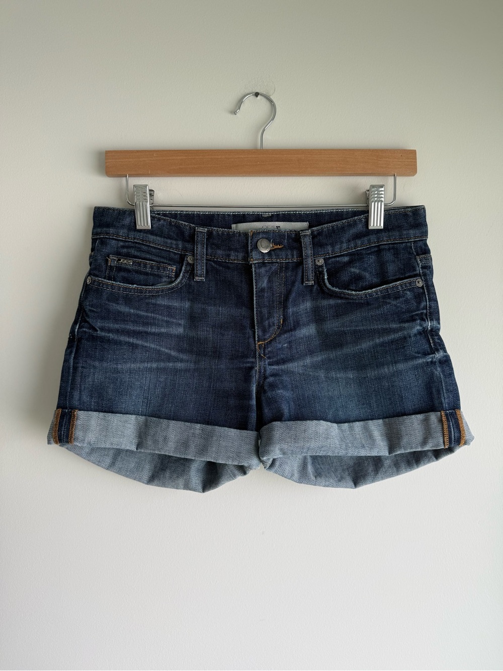 Joe’s Jeans Womens 26 Cuffed Denim Shorts Medium Wash Stretch Blue Jean Shorts